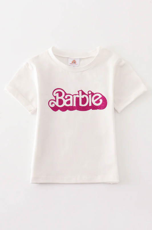 White And Pink Barbie Girl Top