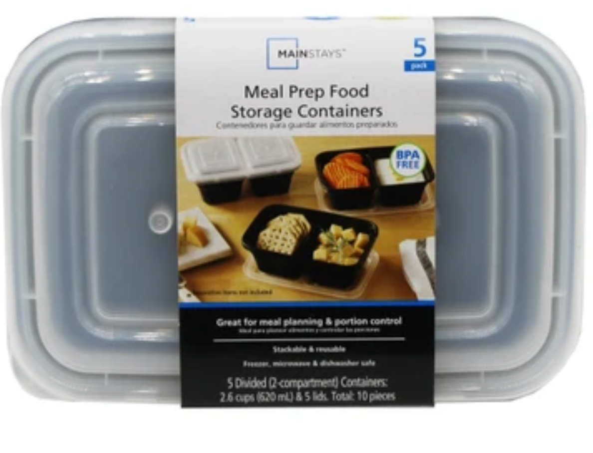 5 Pack Meal Prep Double-Sided Food Containers with Lids